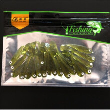 (groen, 10 stuks) 10 stuks/partij 55mm Zacht Rubberen Aas Vislokmiddel Jig Wobbler Zachte Worm Kunstmatige