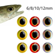 (rood, 10 mm) 100 stuks 3D-holografische vislokogen voor vliegvissen Stickers Professionele vislokogen