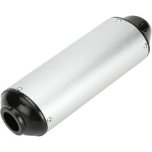 (Silber) 1 Stück 28 mm / 1,1 Zoll Schwarz / Silber Auspuffschalldämpfer für 50 cc 110 125 cc / Motorrad
