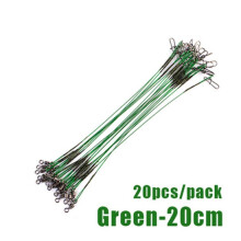 (20cm-20st) 20st 16/20/25cm anti-beet stalen draad leader leashes voor het vissen op 50lb met draaibare