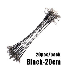(20cm) 20 stuks 16/20/25cm anti-beet stalen draad leader leashes voor het vissen op 50 lbs met draaibare