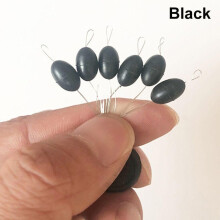 (zwart, 9-12#) Goede kwaliteit weerstand visaccessoires Lichtgevende Space Beans Zwarte rubberen dobberlijnstopper