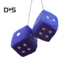 (viola) Ciondolo a forma di dado in peluche con cordino, ciondolo vintage, ornamento da appendere all'auto,
