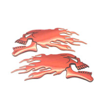 (Rot) Motorrad Auto Feuer Schädel Aufkleber 3D Emblem Aufkleber Helm Kraftstoff Tank Rahmen Körper Aufkleber