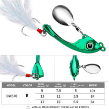 (17g, Green) Lure Bait Moon Spinning Sequins Long-distance trembling swimming VIB micro trembling zinc alloy bait