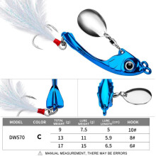 (17g, Blue) Lure Bait Moon Spinning Sequins Long-distance trembling swimming VIB micro trembling zinc alloy bait