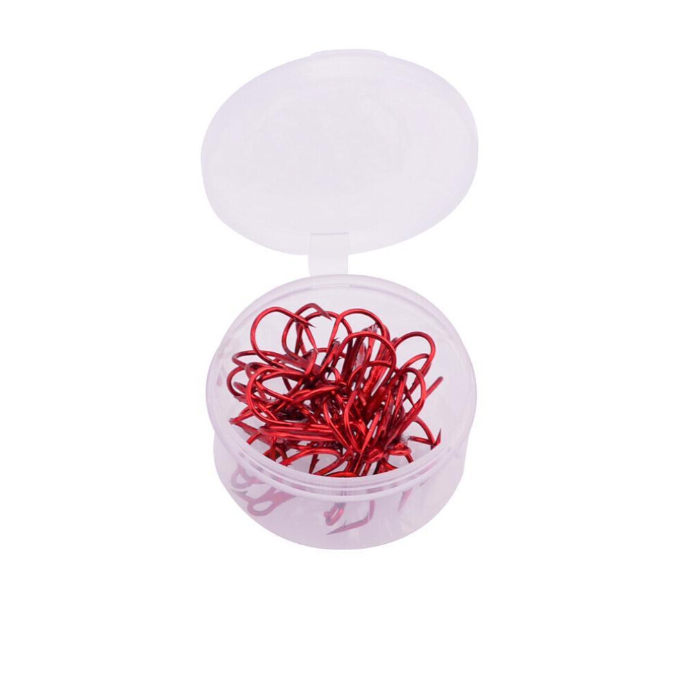 (820pcs, Rouge) 20Pcs/Boîte Hameçons Noir / Thé / Argent / Rouge 4 Couleurs 2#-4#-6#-8#-10#