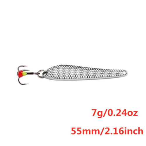 (8-2) Ftk Löffel Eisfischköder 5g / 7g / 11g 43mm / 53mm / 63mm Drehköder Drillingshaken Harter Köder