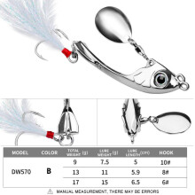 (17g, Grey) Lure Bait Moon Spinning Sequins Long-distance trembling swimming VIB micro trembling zinc alloy bait