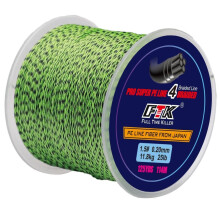 (groen, 0,20 mm-25 lb) Ftk 114m Pe Color gevlochten vislijn 8-60 lb 0,1-0,4 mm 4-strengs multifilament