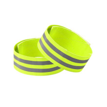 (Verde) 2 bandas reflectantes para correr, para muñeca, tobillo, pierna, brazalete reflector LED, cinta