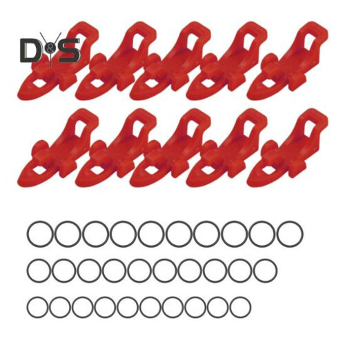 (orange) 10 Stück Angelköder-Hakenhalter mit Gummiringen Universal Angelruten-Köder-Fishook-Halter mit 1