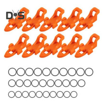 (orange) 10pcs Fishing Lure Hook Holder With Rubber Rings Universal Fishing Rod Bait Fishook Holder Keeper With Holes Fishing Accessories