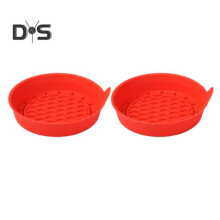 (red) 2pcs Car Round Water Bottle Silicone Coaster Solid Color Cup Holder Anti Slip Hear Resistant Silicone Cup Mat Car Interior Accessories