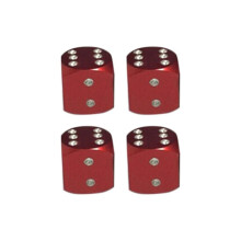(rouge) Super Wind Dice Shape Car Motorcycle Wheel Tyre Air Valve Stem Anti-dust Cover Caps (Capuchons anti-poussière pour tiges de valve)