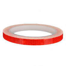 (Rojo) Adhesivo reflectante para llanta de rueda de ciclismo de montaña, calcomanía de franja de advertencia