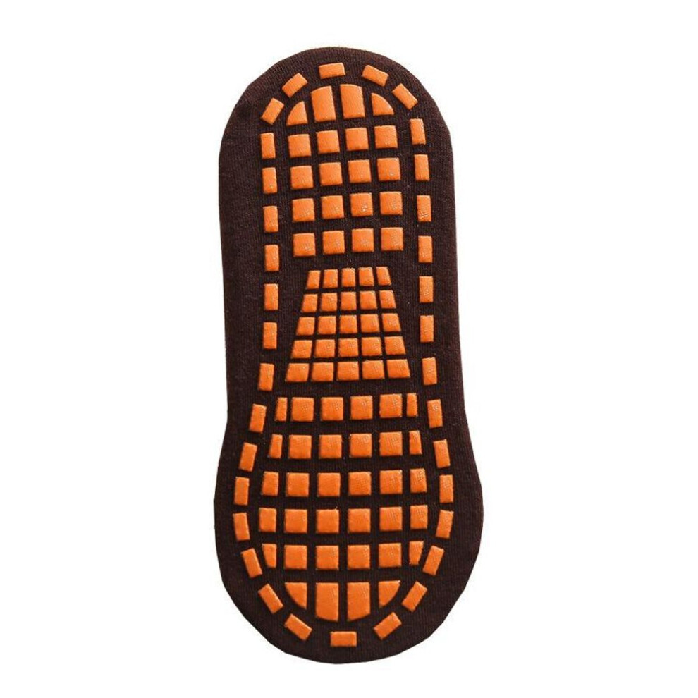 Chaussettes courtes antidérapantes (marron, 5-10 ans) Chaussettes d'intérieur en coton respirant Chaussettes de yoga