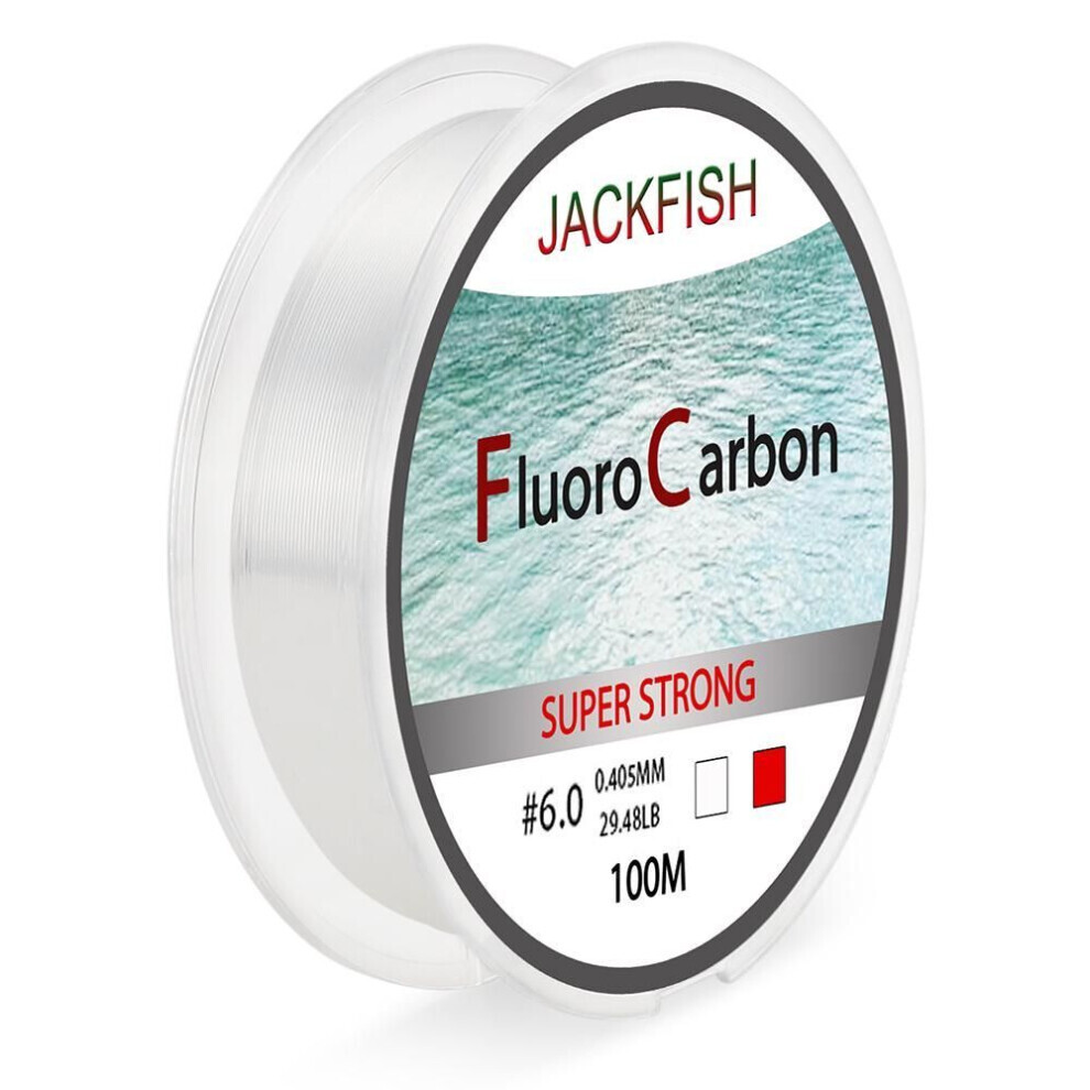 (white, 0.26mm---12LB) Jackfish 100m Fluorocarbon Fishing Line 4-32lb Carbon Fiber Leader Line Fly Fishing Line Pesca