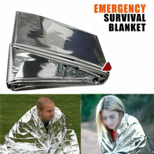 (argent, 210x130cm) 1pc 130x210cm/140x210cm/160*210cm Outdoor Hiking Kits Camping Waterproof Emergency Mylar Survival Rescue Blanket