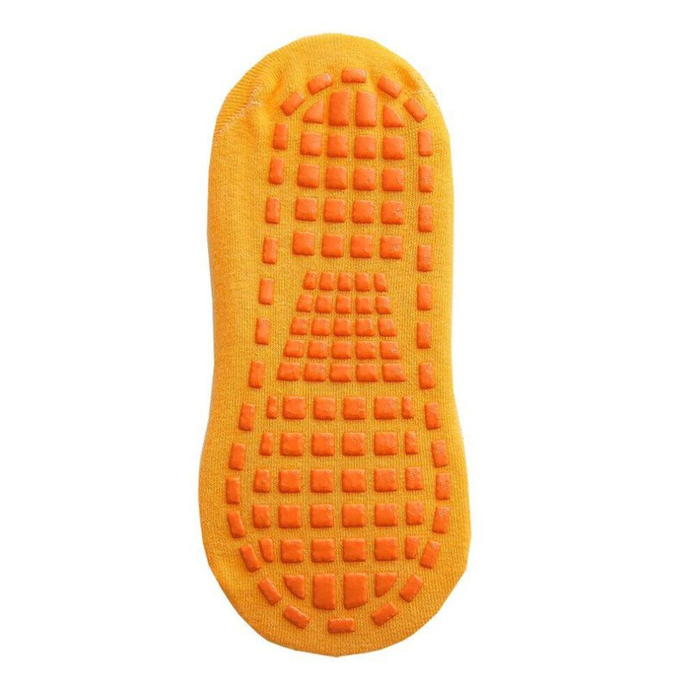 (jaune, 5-10 ans) Chaussettes courtes antidérapantes Chaussettes d'intérieur en coton respirant Chaussettes de yoga
