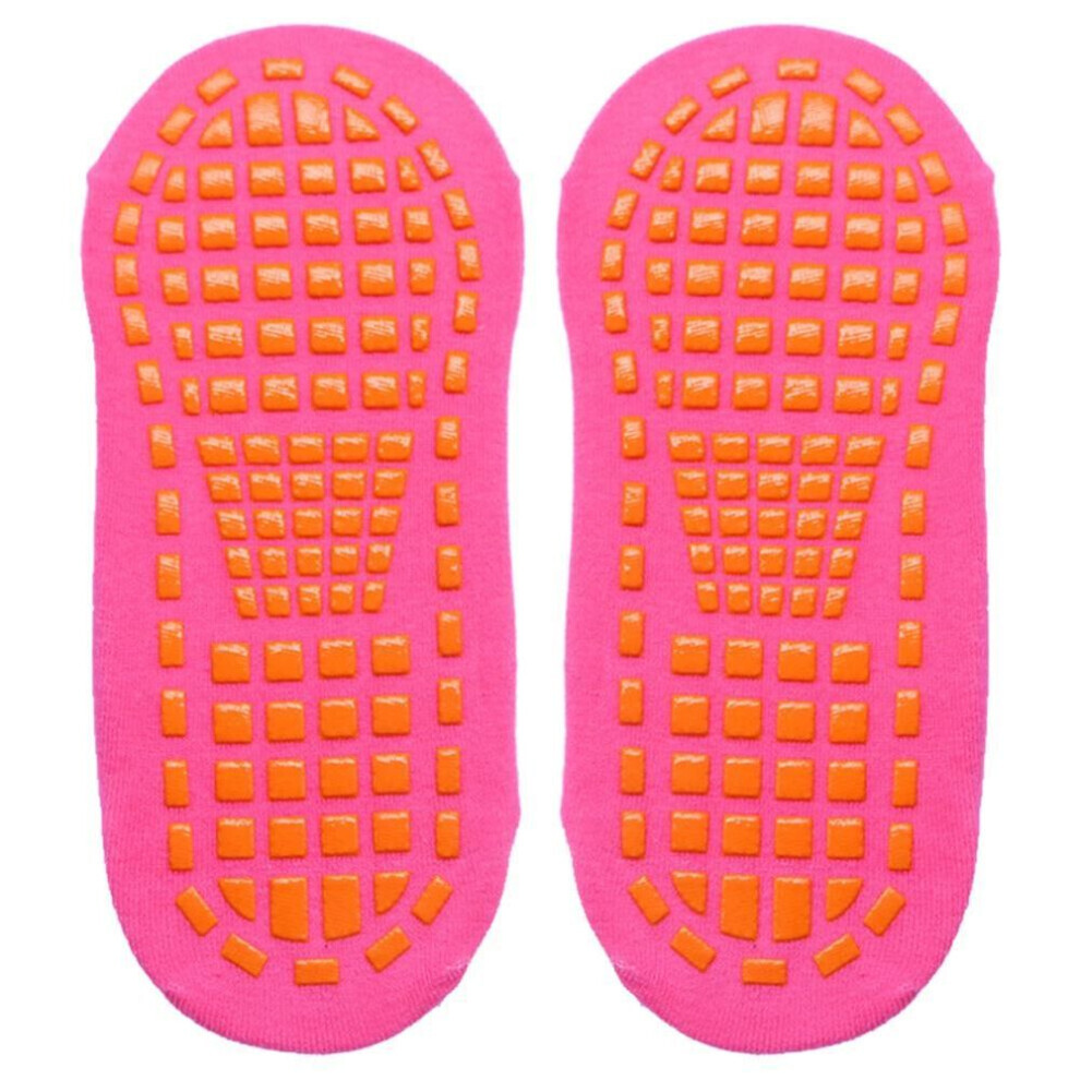 (rose red, 5-10 Years) Non-slip Short Socks Home Floor Socks Indoor Sport Breathable Cotton Socks Yoga Socks