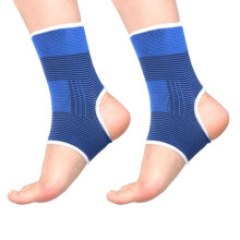 (blue, ankle support/pair) Bamboo Charcoal Knitted Ankle Brace For Sports, Basketball, Cycling & Mountaineering