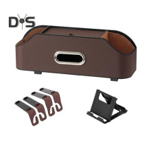 (brown, 1pc) Multifunctional Car Seat Back Storage Box With Bottle Holder Large Capacity Universal Easy To Install Car Seat Tissue