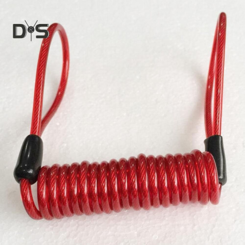 (jaune) Dys Auto Shop 120cm Motorcycle Security Disc Brake Lock Spring Reminder Cable Coil 1