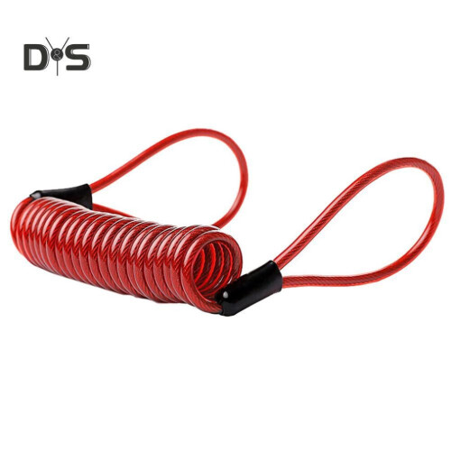 (jaune) Dys Auto Shop 120cm Motorcycle Security Disc Brake Lock Spring Reminder Cable Coil 2