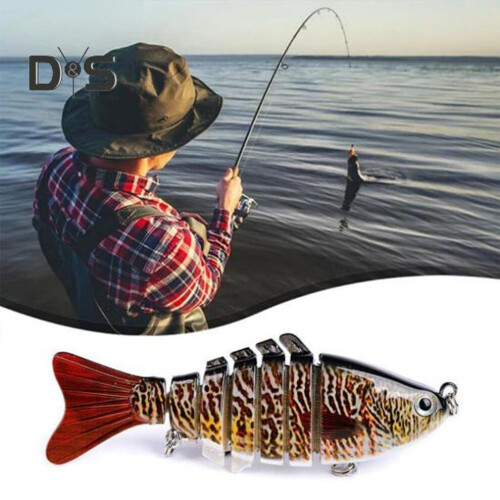 (D) Esca da pesca multi-snodata da 10 cm/15,5 g con ami, esca artificiale in plastica realistica a 7 2