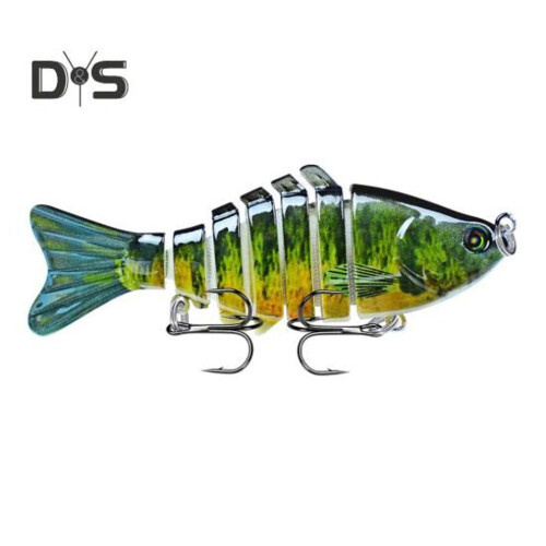 (D) Esca da pesca multi-snodata da 10 cm/15,5 g con ami, esca artificiale in plastica realistica a 7
