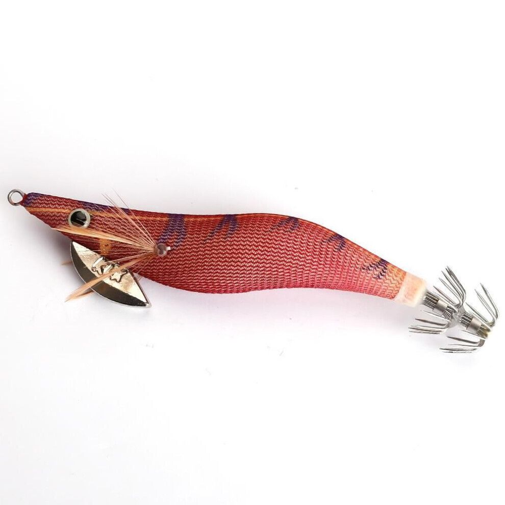 (3.0g-3#) Ftk 3.0g Squid Fishing Hooks Egi Bait Fishing Wooden Shrimp Bait Squid Octopus Glow Tail Sharp Hooks 21gram Rock And Boat