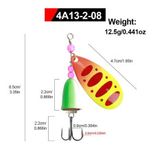 (33) Ftk Spinner Bait 4.1g 4.6g 7.4g 10.8g 12.5g Lepellokmiddelen Snoek Metaal Met Dreggen Kunstaas