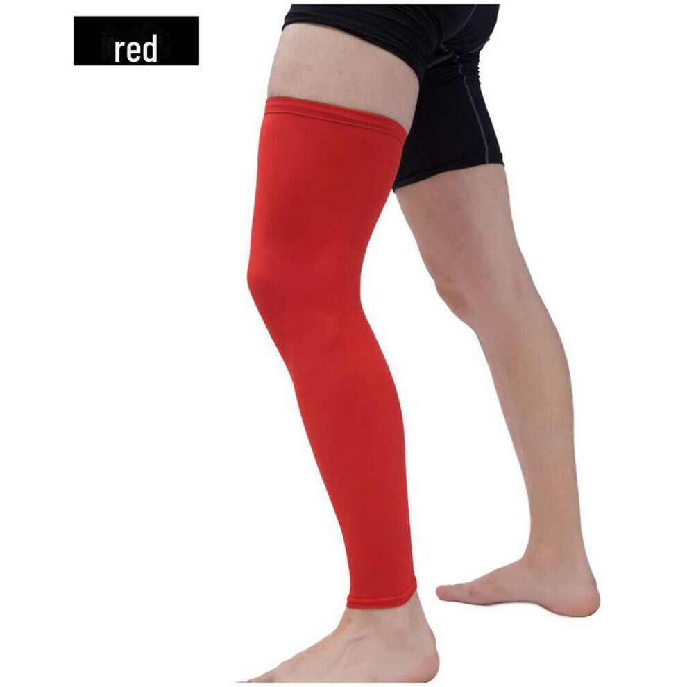 Leggings de sport en Lycra respirant avec protection solaire et genouillÃres pour le basket, l'alpinisme, le cyclisme et la course (rouge, S)
