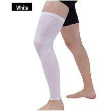 (weiß, L) Outdoor-Lycra-Sportleggings und Knieschützer mit Sonnenschutz für Basketball, Bergsteigen,