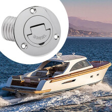 (Für DIESEL) Bootsdeck-Einfülldeckel, Marine-Hardware für 38-mm-Schlauch, praktisch, robust, Edelstahl,