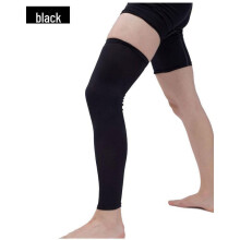 (black, L) Outdoor Lycra Breathable Sunscreen Sports Leggings & Knee Pads For Basketball, Mountaineering, Cycling, And Running