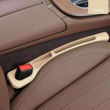 (beige, 1pc) Universal Pu Leather Car Seat Gap Filler Organizer - Leakproof Storage (1 Pair)