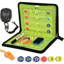Magnetische Fußball-Taktiktafel, faltbarer Trainerordner, Timer, Stifte mit großer Kapazität, Schiedsrichterpfeifen,
