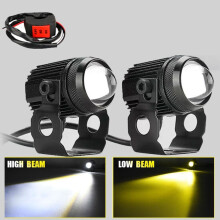 (2 Stück) Motorrad versteckter LED-Scheinwerfer, zweifarbig, geeignet für ATV-Roller, zusätzlicher LED-Scheinwerfer,