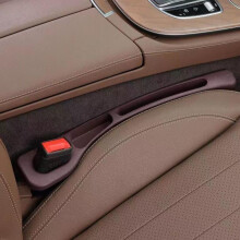 (brown, 1pc) Universal Pu Leather Car Seat Gap Filler Organizer - Leakproof Storage (1 Pair)