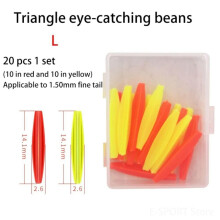 (L-Triangle) 20pcs Fluorescent Fishing Floating Bobbers Fluorescent Eye-catching Bean Set Fishing Accessories