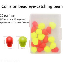 (M-Collision bead) 20pcs Fluorescent Fishing Floating Bobbers Fluorescent Eye-catching Bean Set Fishing Accessories
