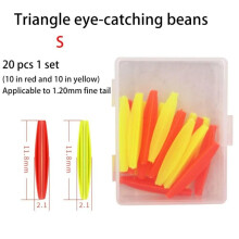 (S-Triangle) 20pcs Fluorescent Fishing Floating Bobbers Fluorescent Eye-catching Bean Set Fishing Accessories
