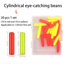 (L-Cylindrical) 20pcs Fluorescent Fishing Floating Bobbers Fluorescent Eye-catching Bean Set Fishing Accessories