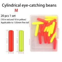 (M-Cylindrical) 20pcs Fluorescent Fishing Floating Bobbers Fluorescent Eye-catching Bean Set Fishing Accessories