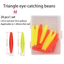 (M-Triangle) 20pcs Fluorescent Fishing Floating Bobbers Fluorescent Eye-catching Bean Set Fishing Accessories