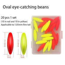 (M-Oval) 20pcs Fluorescent Fishing Floating Bobbers Fluorescent Eye-catching Bean Set Fishing Accessories
