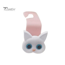 (pink, 1pc) 1/2/4pcs Car Seat Hook Cartoon Cat Shape Strong Load-bearing Simple Installation Purse Bag Hanger Storage Hook Auto Interior