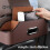(beige) Large Capacity Car Headrest Storage Box Multipurpose Convenient Auto Back Seat Holder 3